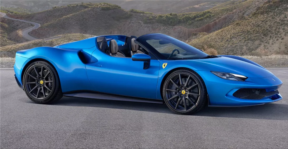 2022 Ferrari 296 GTS open-top plug-in hybrid sports car
